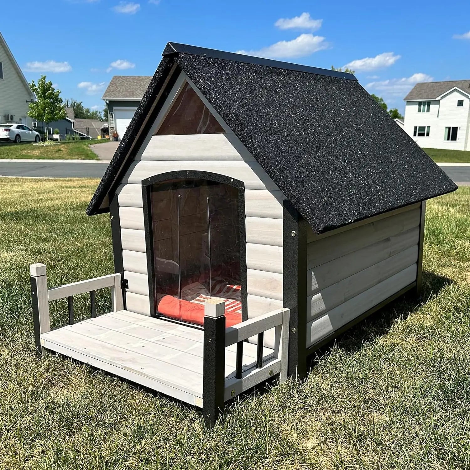 100% Insulated Outdoor Dog House – Winter Dog Kennel with Waterproof Liner & Sturdy Metal Frame