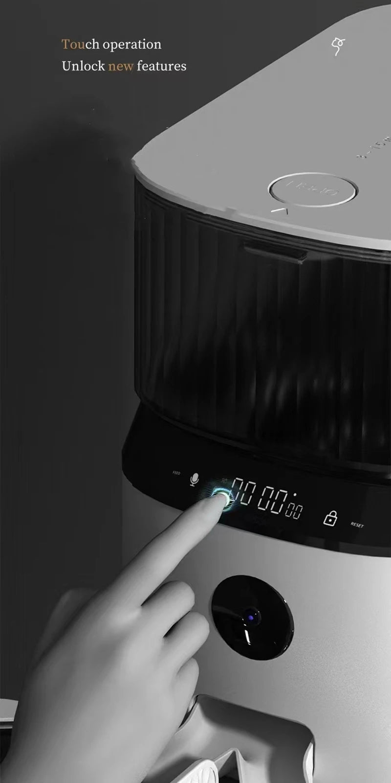 Tuya Automatic Pet Feeder 5L – Smart APP Control, Dual Stainless Steel Bowls, HD Camera, Touch Panel, Portion Control for Cats & Dogs