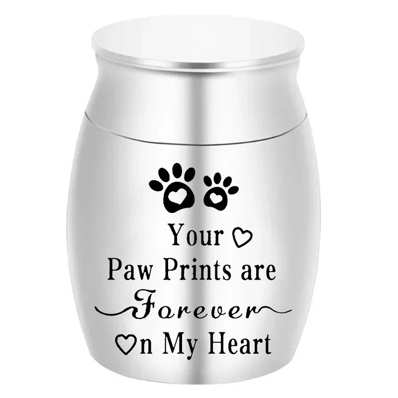 Metal Pet Urn – Decorative Keepsake Urn for Dog, Cat & Bird Ashes, Portable Memorial Cremation Urn