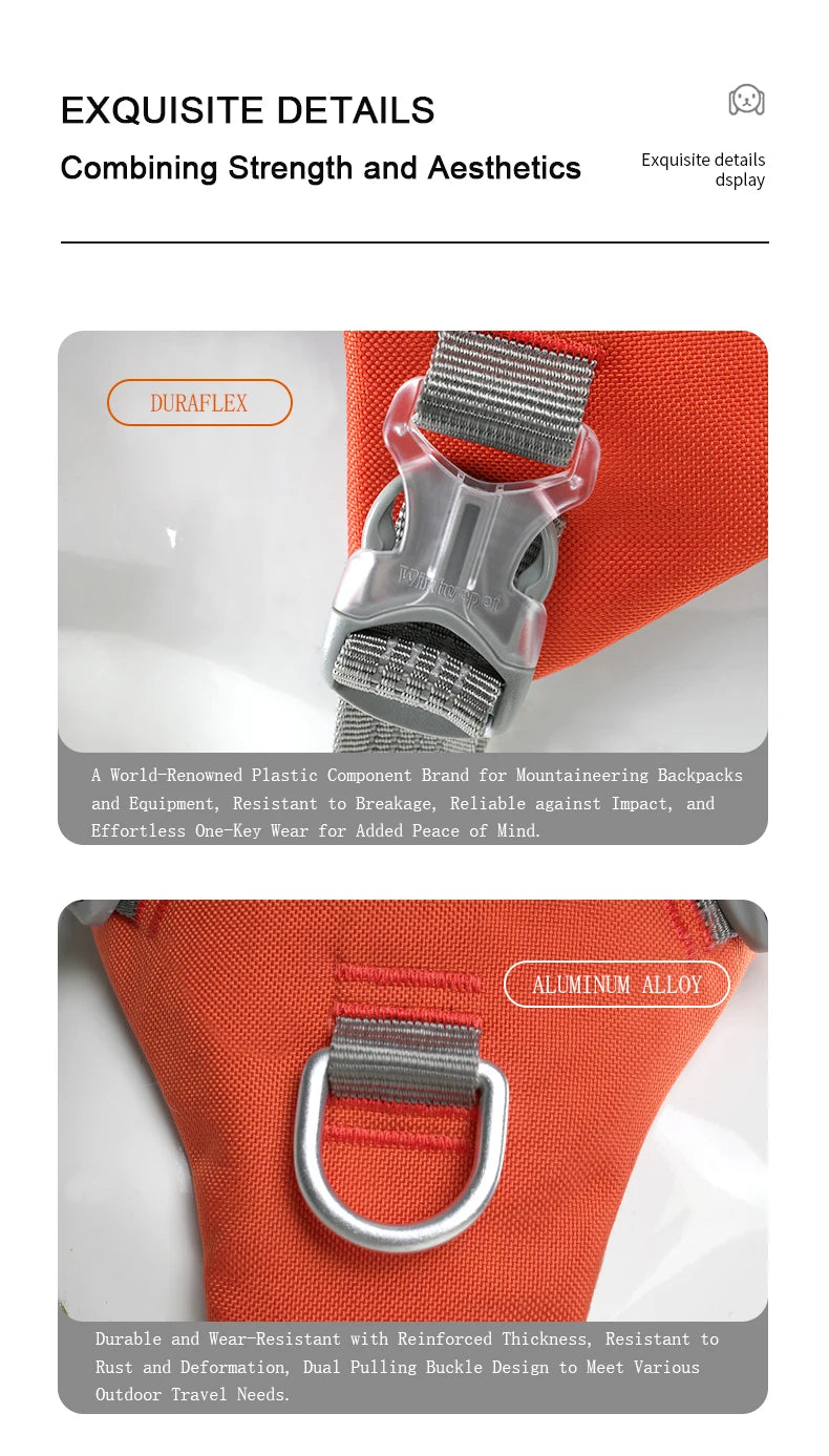 TRUELOVE Escape-Proof Tactical Dog Harness – Training Vest with Zipper Pocket & Control Handle