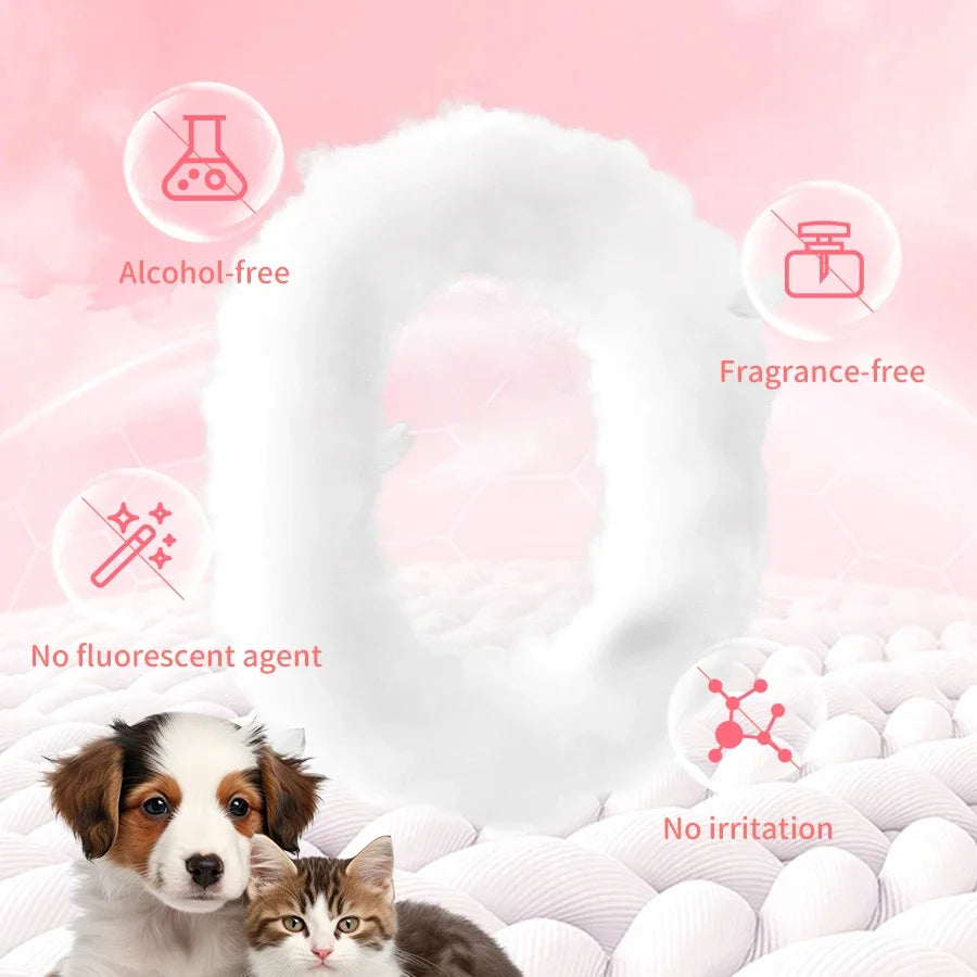 Pet Cleaning Gloves with Wipes – 50pcs 2-in-1 Grooming Scrubber & Massager for Dogs & Cats