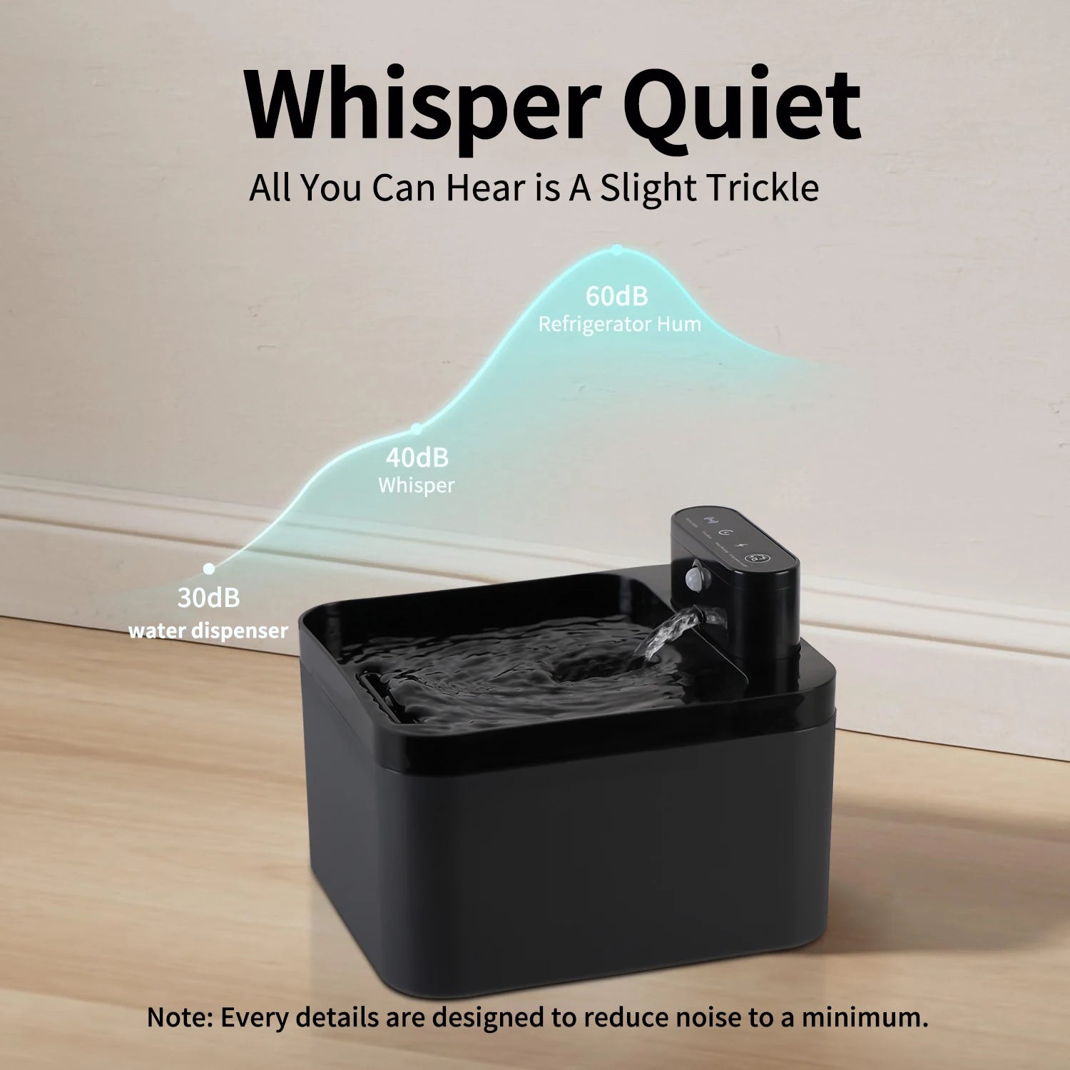 2.2L Wireless Cat Water Fountain – Battery Operated with Motion Sensor | Quiet Pet Drinking Dispenser for Cats & Small Dogs