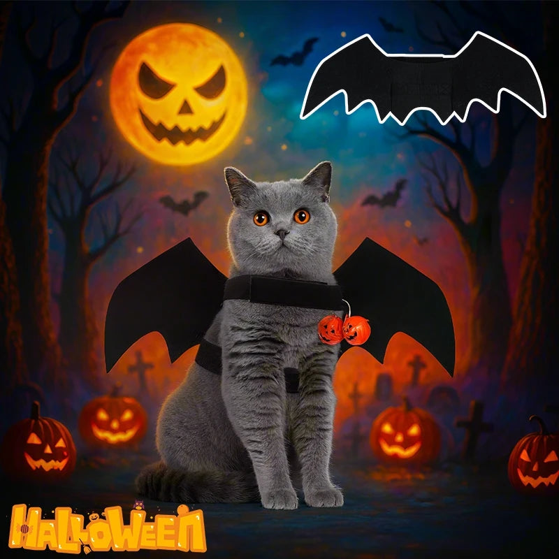 Pet Bat Collar – Halloween Costume Accessory for Dogs & Cats