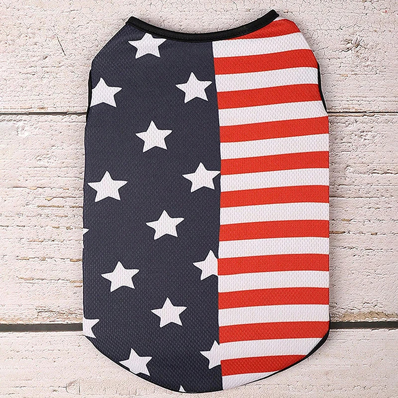American Flag Pet T-Shirt ā Patriotic Tee for Dogs & Cats, All Sizes