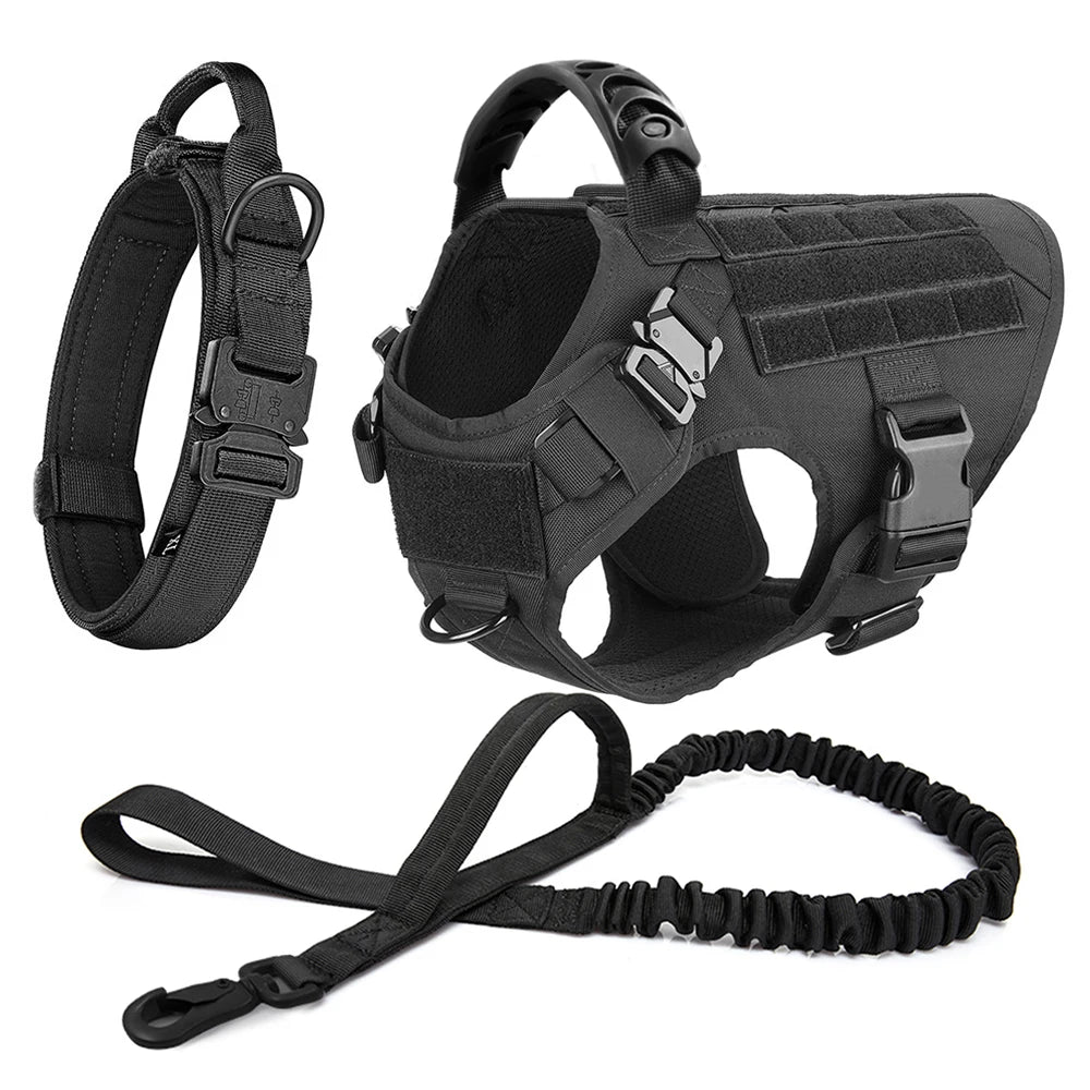 Large Dog Harness & Leash Set – Training Vest for German Shepherds, Malinois & Big Dogs
