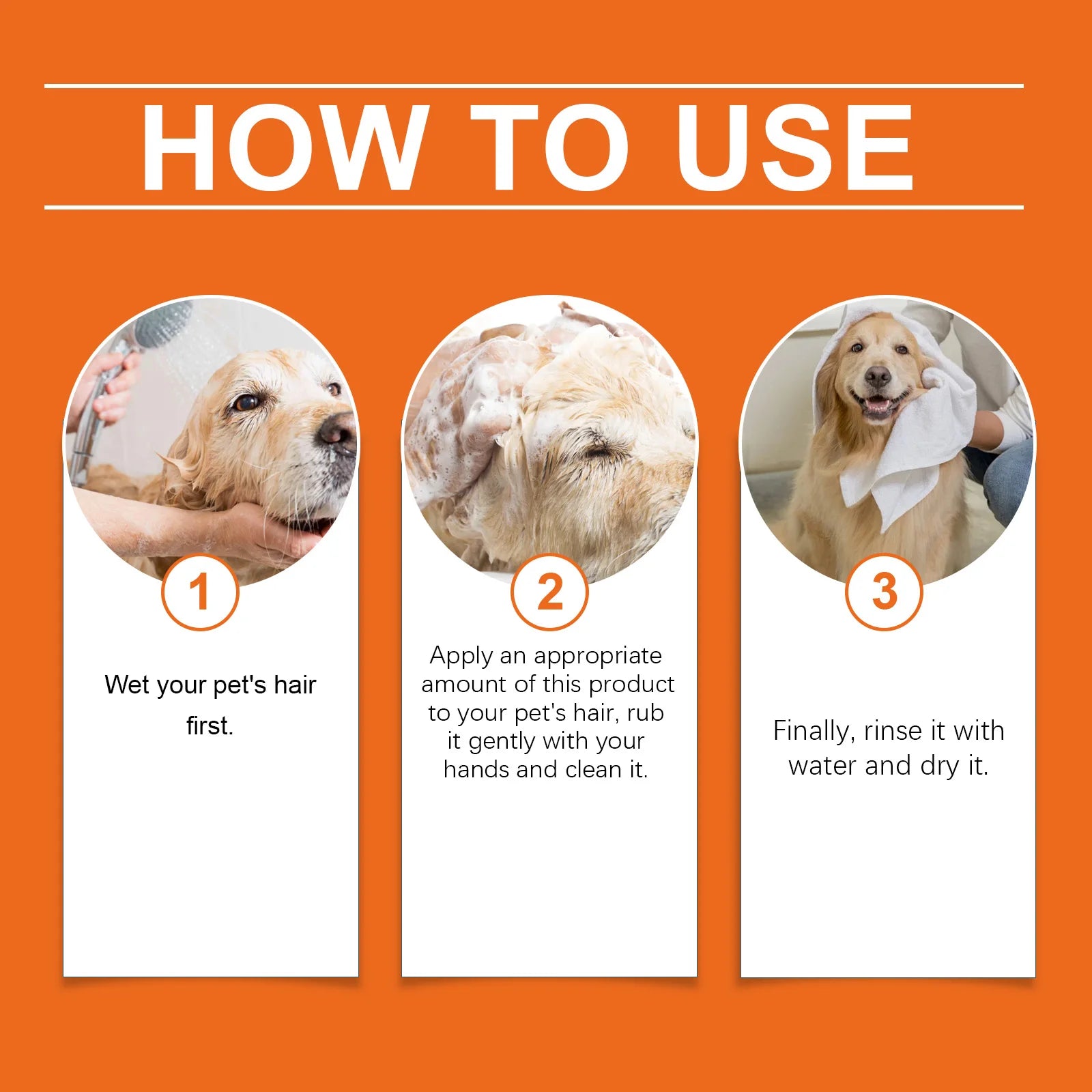 Natural Pet Shampoo for Dogs & Cats – Odor Control & Flea Repellent with Coconut Oil Formula