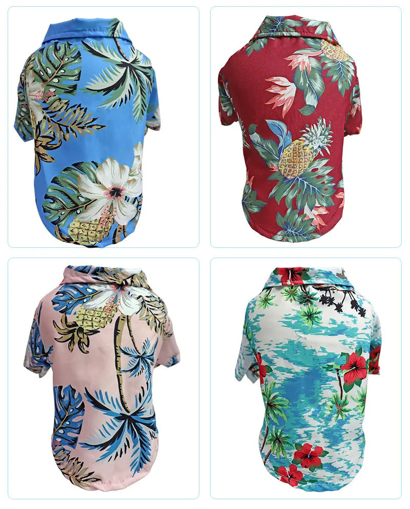 Hawaiian Style Dog Shirt – Tropical T-Shirt Vest for Small & Medium Dogs