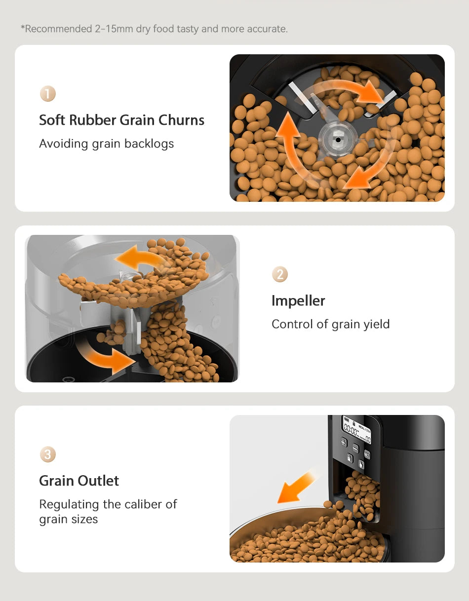 ROJECO 2L Automatic Pet Feeder – Smart Auto Dog & Cat Food Dispenser, Button Control
