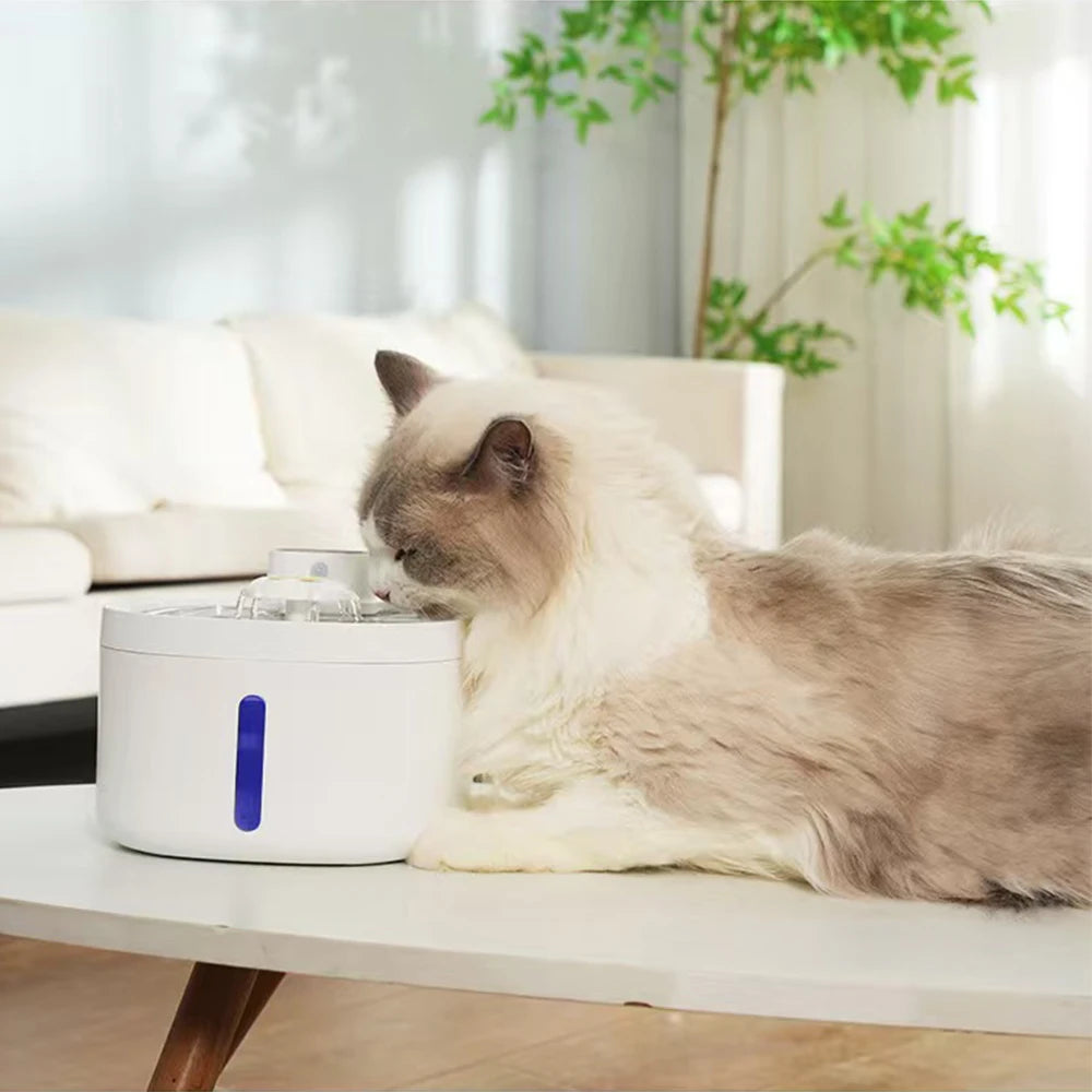 Wireless Charging Pet Water Fountain 2.6L – Smart Automatic Cat & Dog Drinking Dispenser with Filter