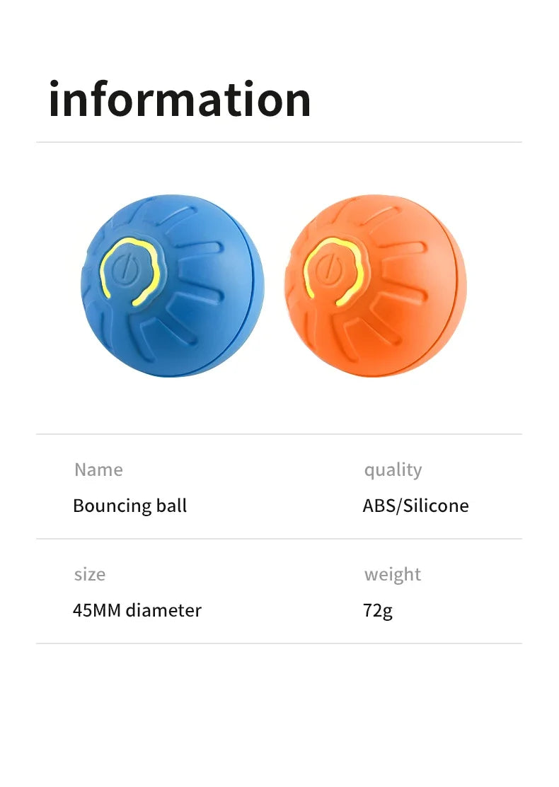 Smart Electronic Interactive Pet Toy Ball – USB Rechargeable Moving, Jumping & Bouncing Ball for Dogs & Cats