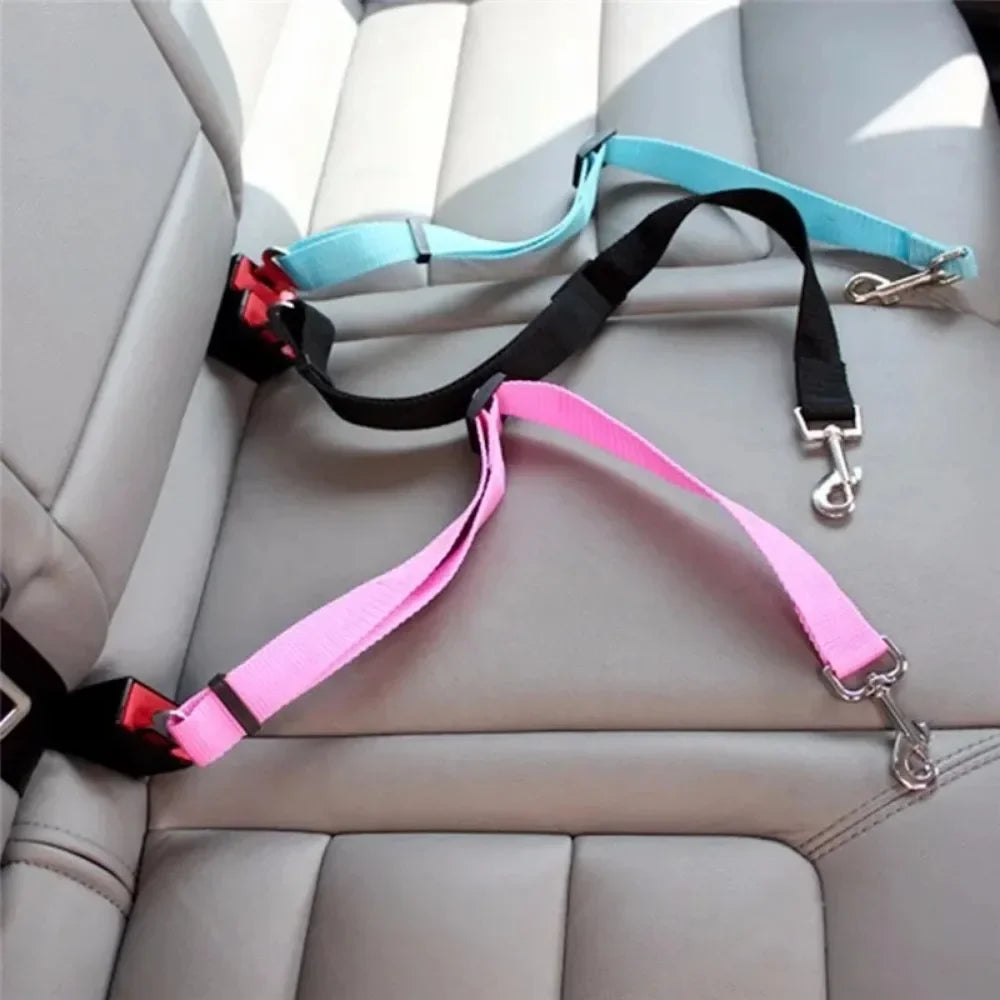 Dog Car Seat Belt – Adjustable Safety Harness Clip for Dogs & Cats