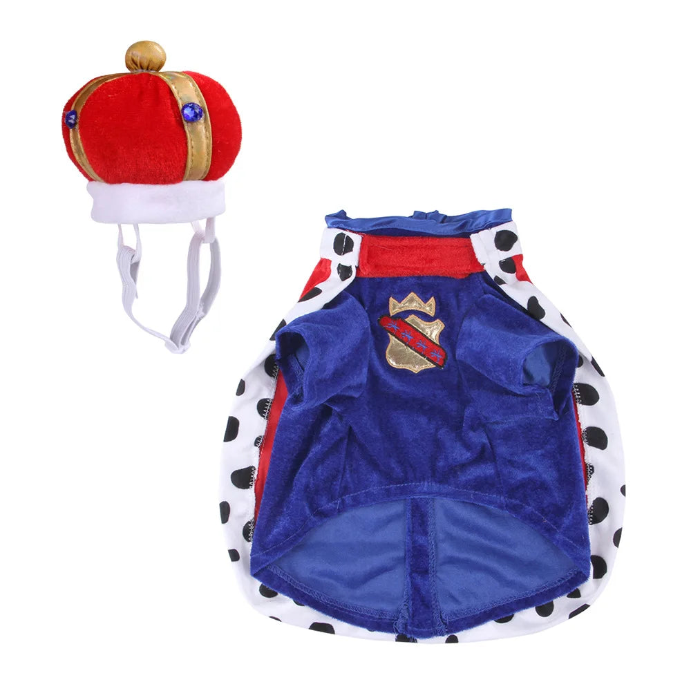 Dog King Costume – Cloak & Hat Set for Medium & Large Dogs