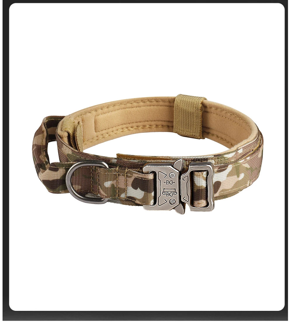 Outdoor Tactical Dog Collar – Heavy-Duty Nylon Training Collar with Metal Buckle for Medium & Large Dogs