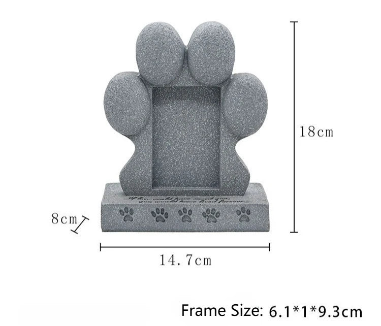 Pawprint Dog Memorial Gift – Pet Loss Sympathy Keepsake with Picture Frame & Grave Marker