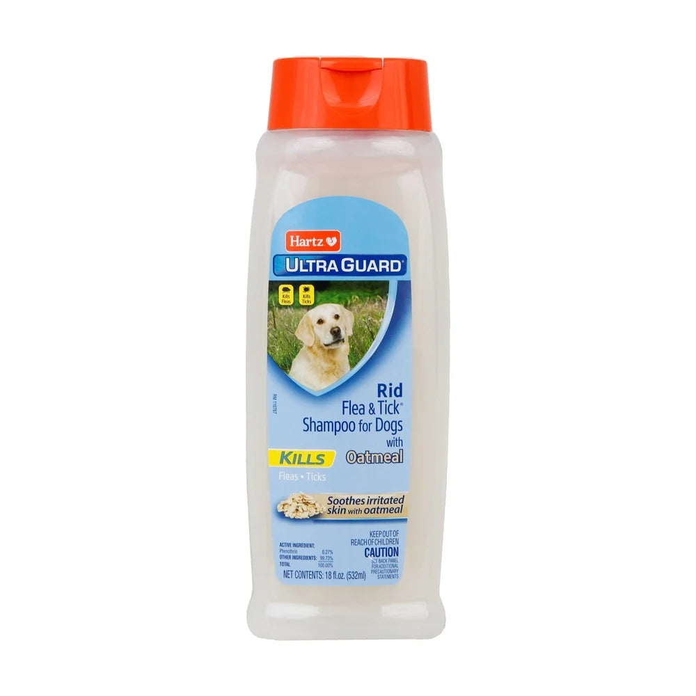 UltraGuard Flea & Tick Oatmeal Shampoo for Dogs – 3 Pack, 18oz Bottles, Fast-Acting Cleanser with Vanilla Scent & Skin Soothing