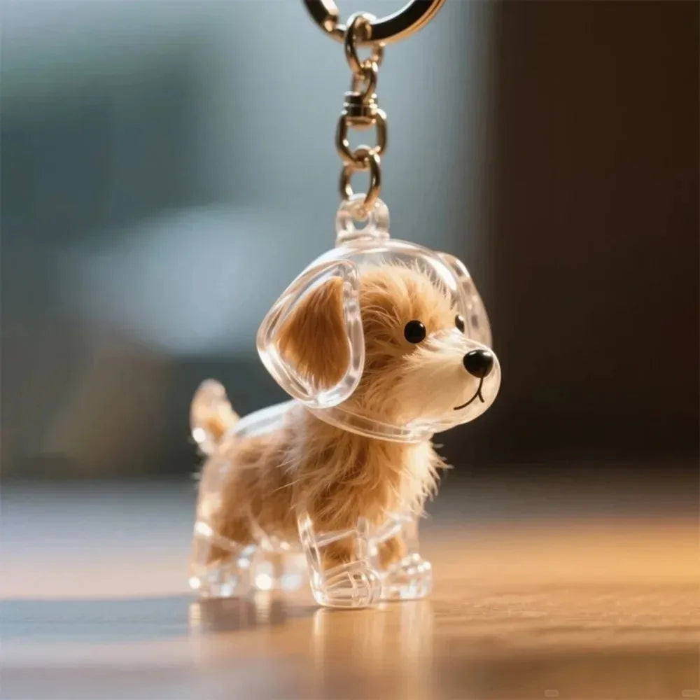 Dog Hair Storage Pendant Keychain – Cute Keepsake Souvenir for Pet Lovers, Bag Charm & Car Keychain Gift