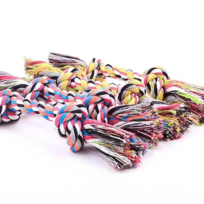 Colorful Double Knot Dog Toy – Durable Chew & Teething Rope for Small to Large Dogs