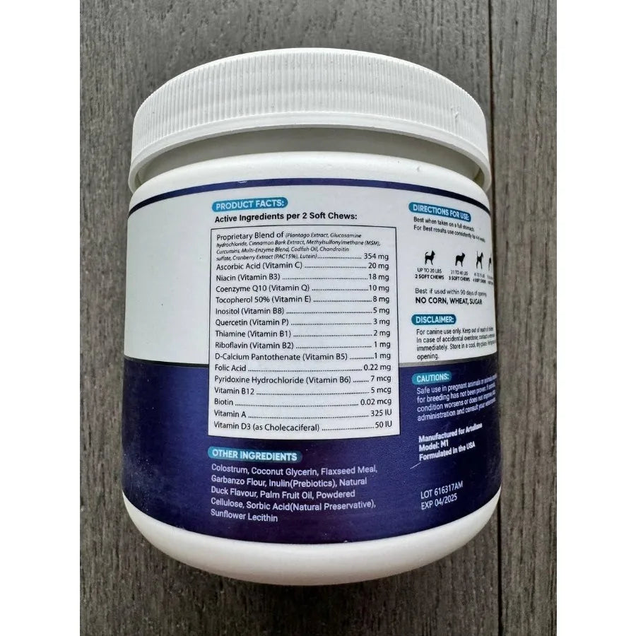20-in-1 Dog Multivitamin Chewables with Glucosamine – Senior & Puppy Support