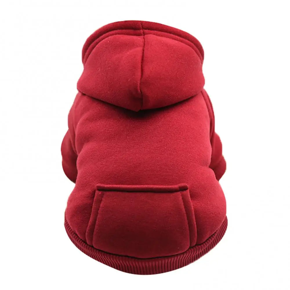 Puppy Pet Hooded Sweatshirt – Two-Legged Autumn/Winter Outfit with Pocket for Cats & Dogs