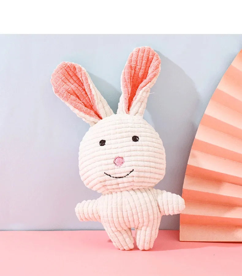 Plush Dog Toy – Bite-Resistant Squeaky Animal Toy for Small, Medium & Large Dogs | Interactive Cute Lion/Rabbit Shape