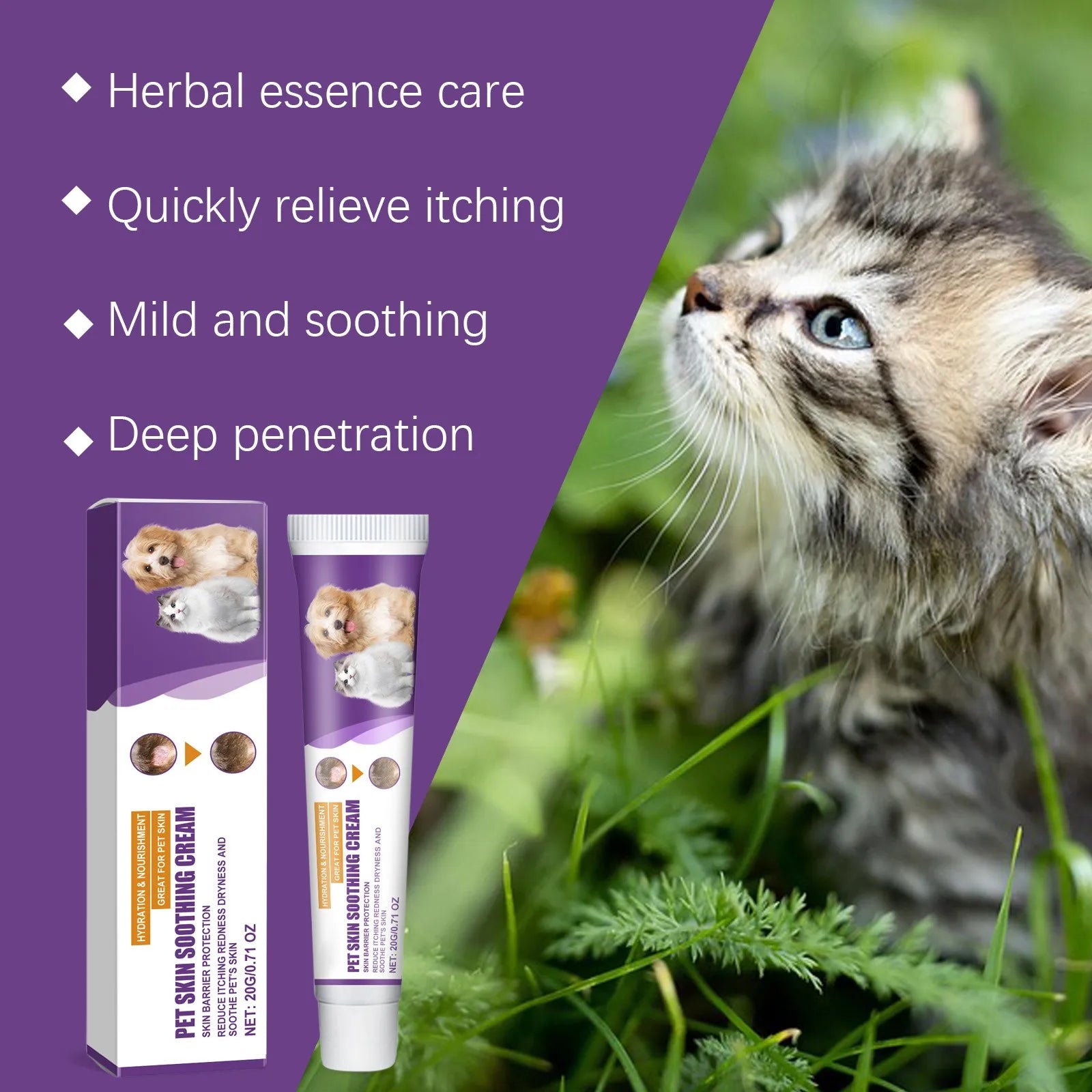 Pet Skin Care Cream – Itchy Skin Relief & Soothing Balm for Dogs & Cats