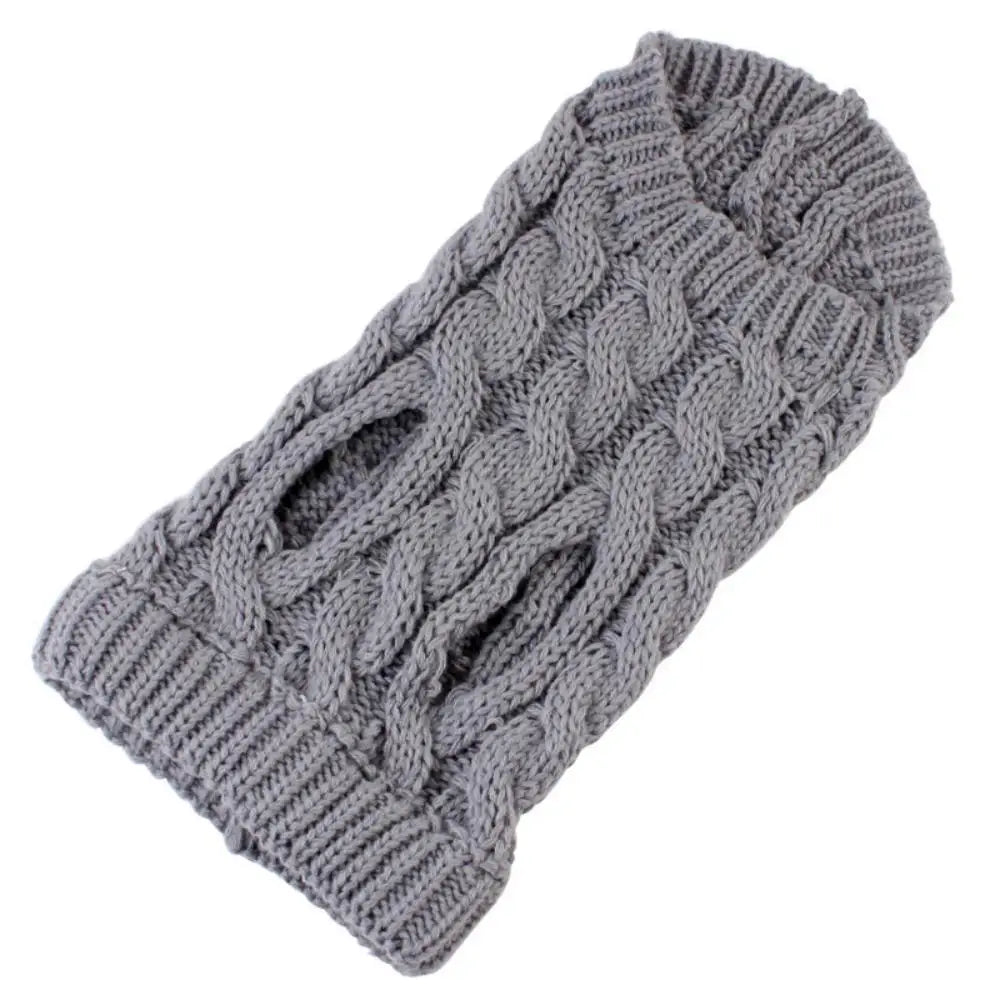 Shortened Title Knitted Dog Sweater – Autumn/Winter Solid Twist Pattern Warm Pet Clothing