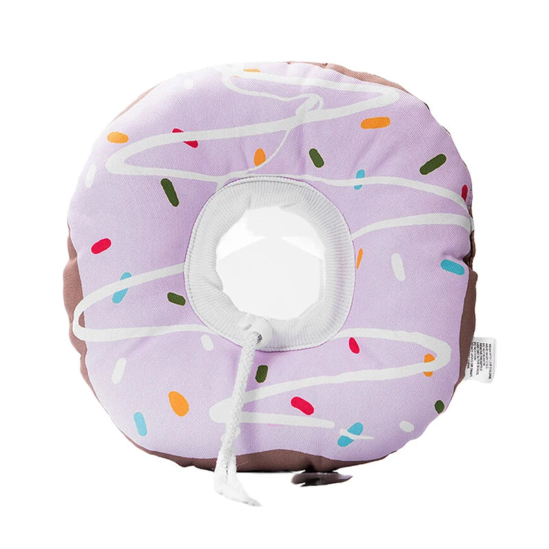 Cute Donut Cat Recovery Collar – Adjustable Soft E-Collar for Cats & Small Dogs