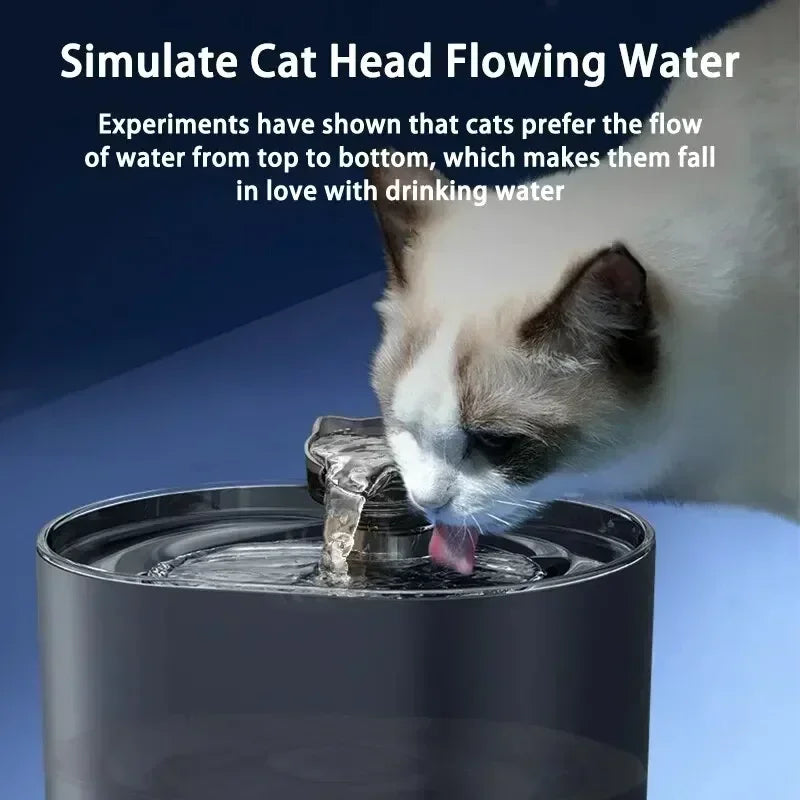 Quiet Cat Ear Design Pet Water Fountain – Automatic Recirculating Drinking Dispenser with USB Electric Pump & Filter