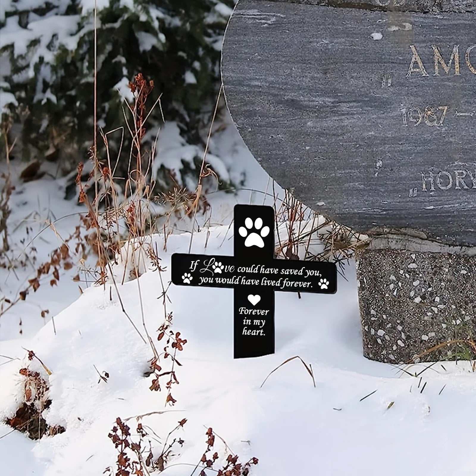 Outdoor Dog Memorial Plaque – Waterproof Acrylic Garden Stake Grave Marker for Pet Sympathy