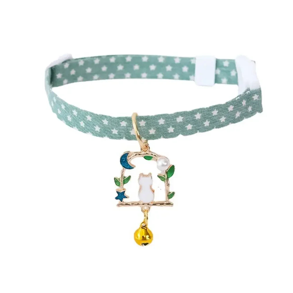 Adjustable Breakaway Kitten Collar with Pendant – Safe and Stylish for Cats and Puppies