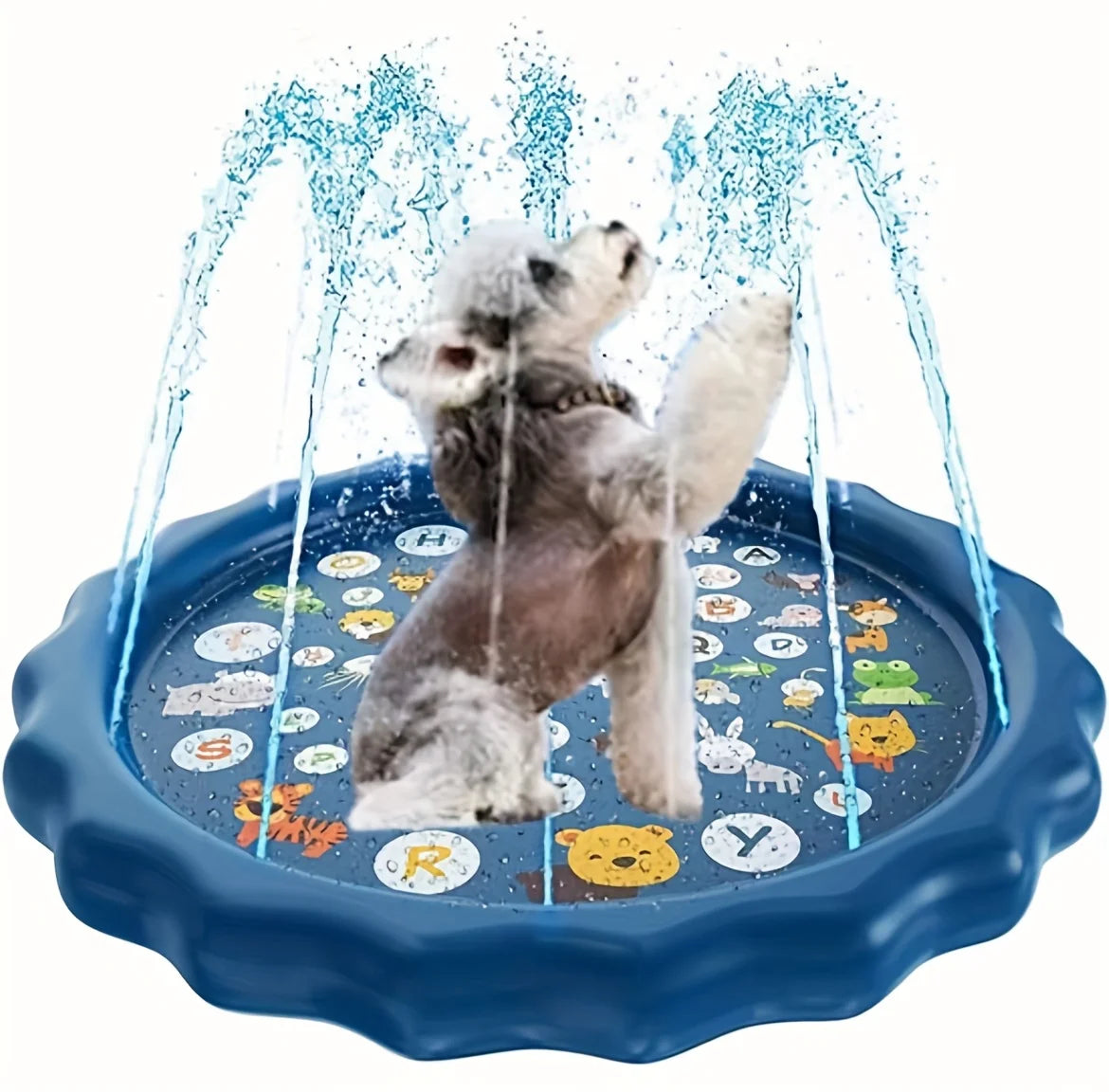 Heavy-Duty Outdoor Pet Bathing Basin with Spray Function – Non-Slip Dog Water Play Mat for Summer Cooling and Bathing