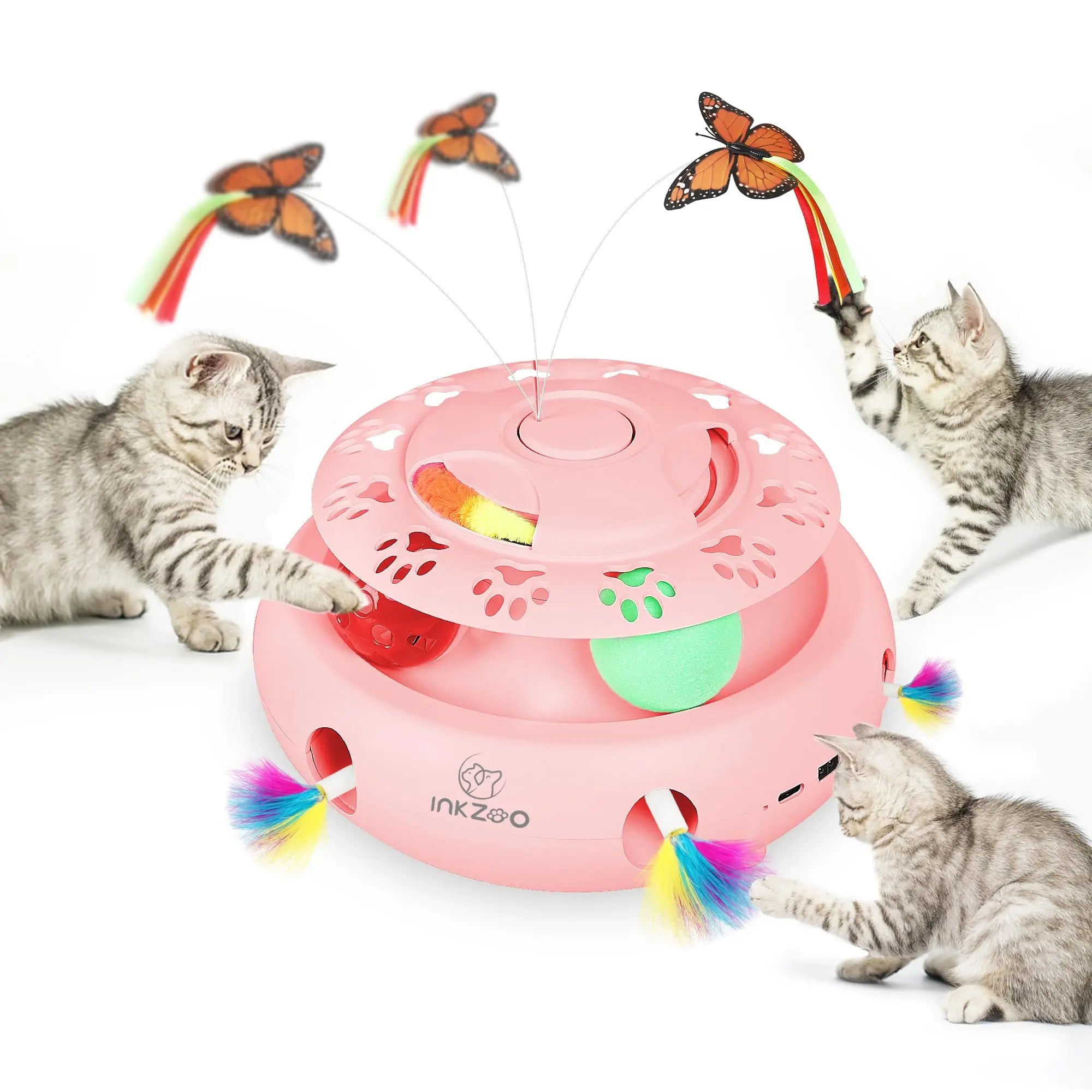 INKZOO Interactive Cat Toy – Smart Whack-A-Mole Kitten Toy with 7 Holes, Automatic Mouse Game for Indoor Cats