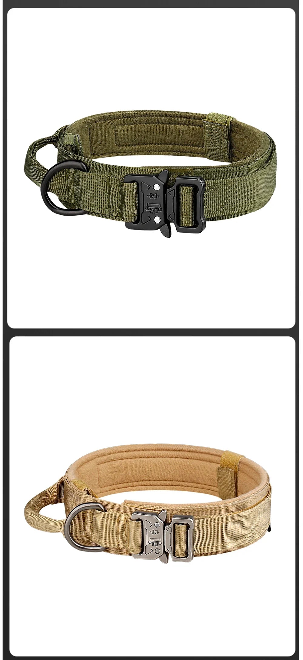 Tactical Dog Collar with Metal Buckle – Breathable Nylon Collar for Medium and Large Dogs