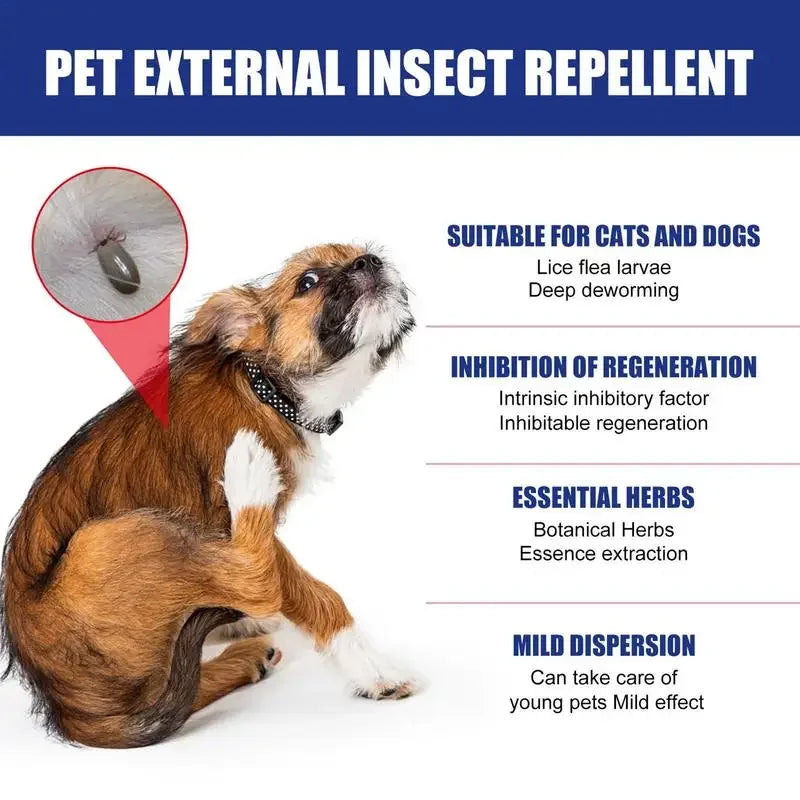100ml Anti-Flea & Tick Drops – Safe Insecticide Treatment for Dogs & Cats