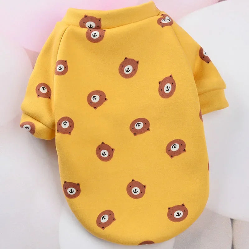 Cartoon Pet Hoodie – Winter Sweatshirt Coat for Small Dogs & Cats