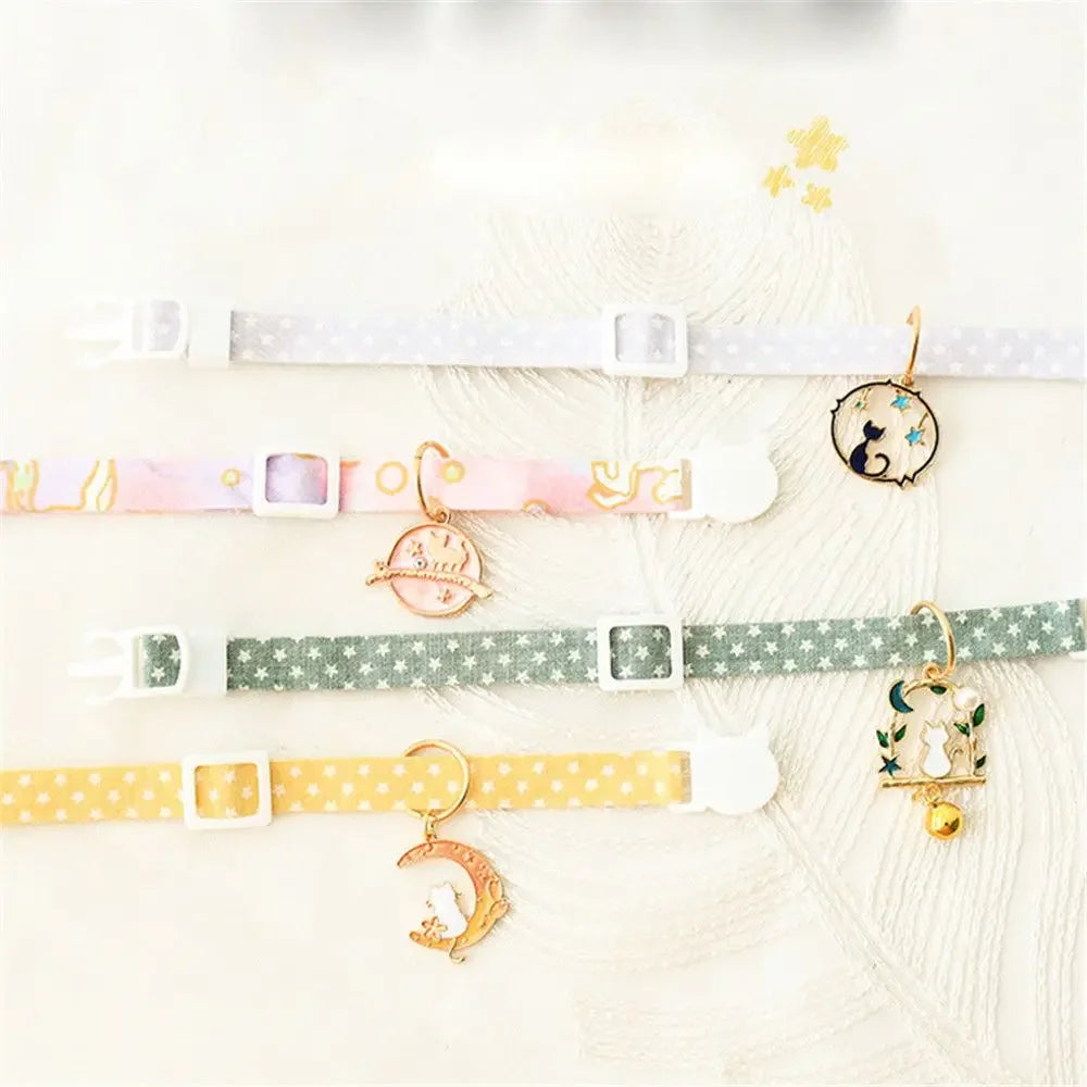 Adjustable Breakaway Kitten Collar with Pendant – Safe and Stylish for Cats and Puppies