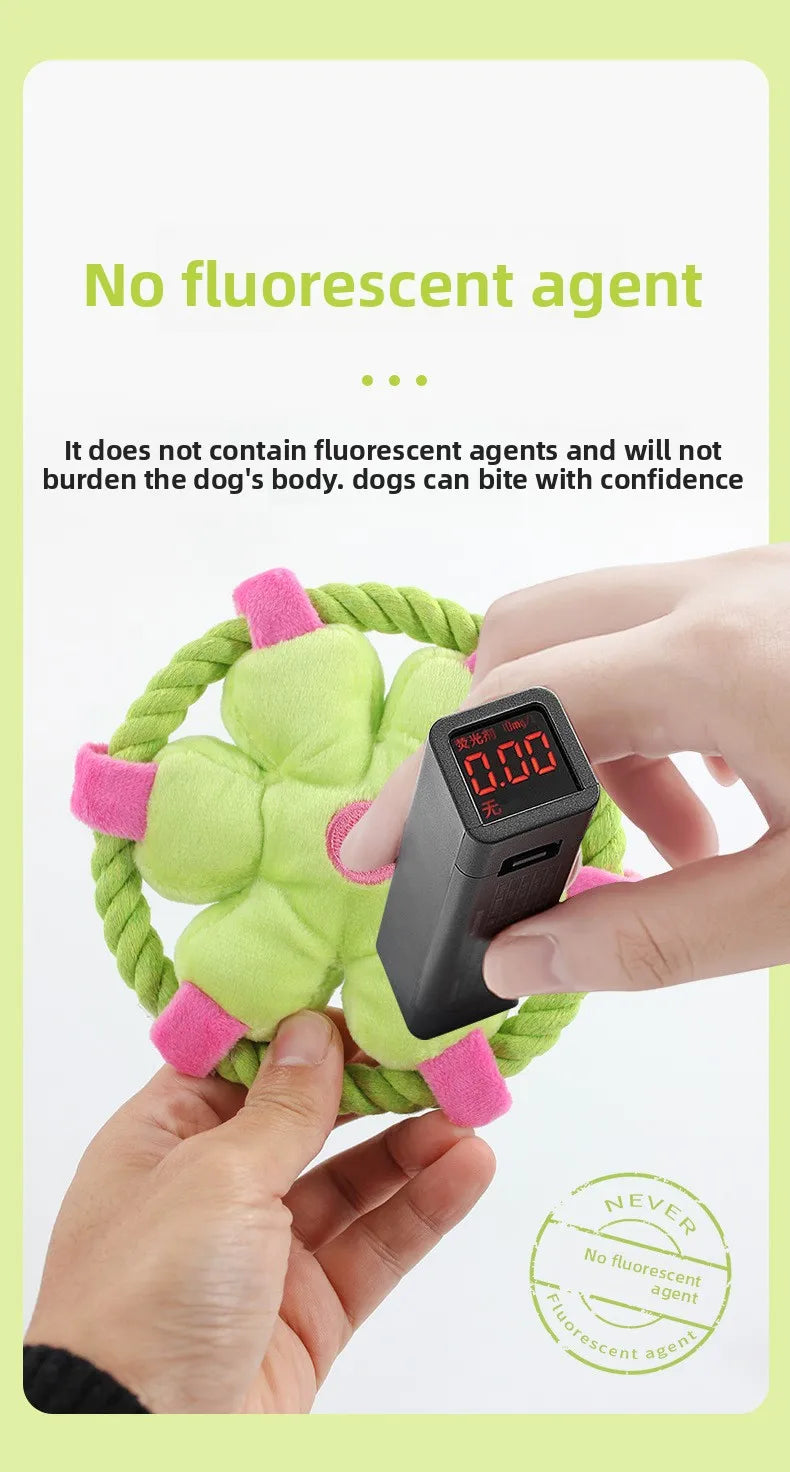 Cotton Rope Frisbee Dog Toy – Interactive Throwing & Chew Toy for Training, Teething & Dental Cleaning