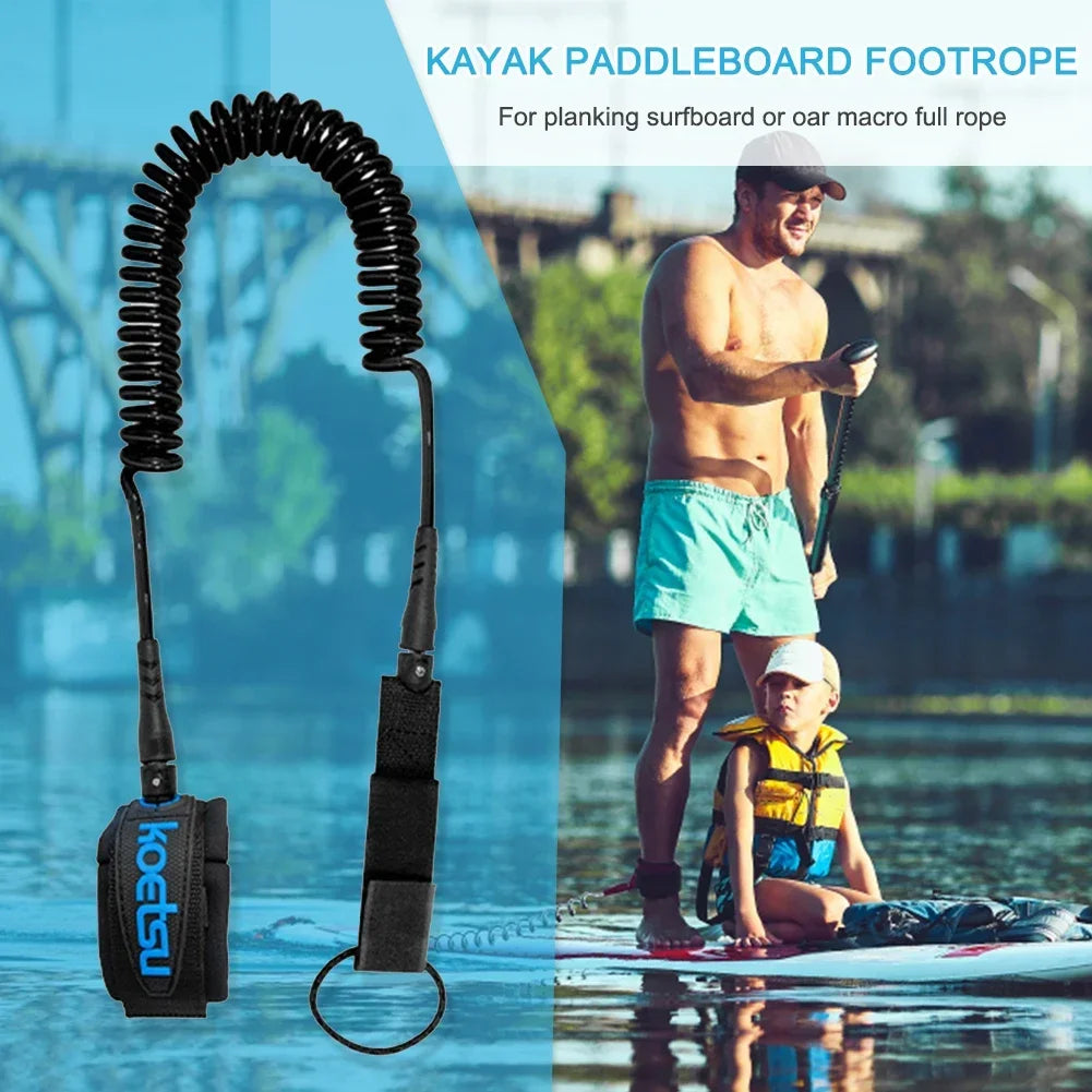 Coiled SUP Surfboard Leash – TPU Paddle Board Ankle Strap