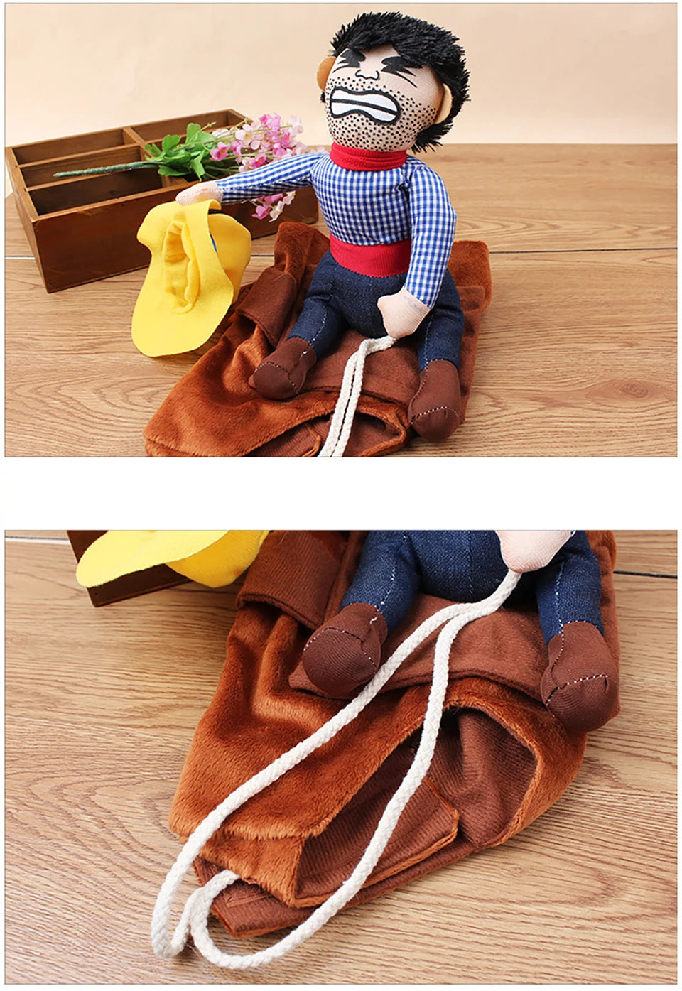 Funny Cowboy Dog Costume – Halloween Party Jacket Outfit for Small & Large Dogs (French Bulldog, Chihuahua)