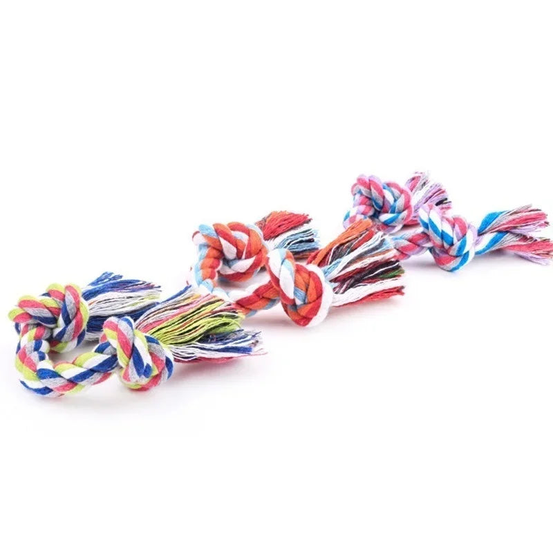 Colorful Double Knot Dog Toy – Durable Chew & Teething Rope for Small to Large Dogs
