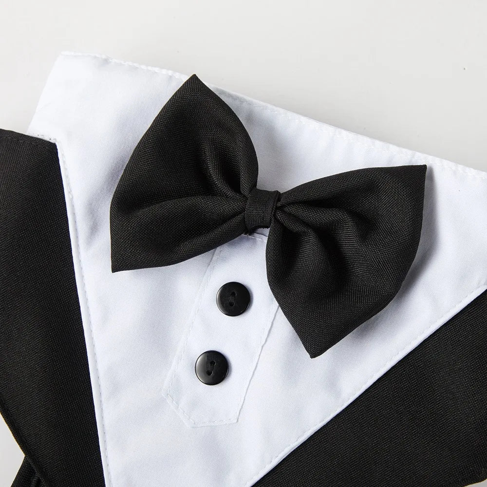 Female Dog Tuxedo Harness – Adjustable Formal Vest Costume for French Bulldogs & Large Dogs | Party & Wedding Pet Suit