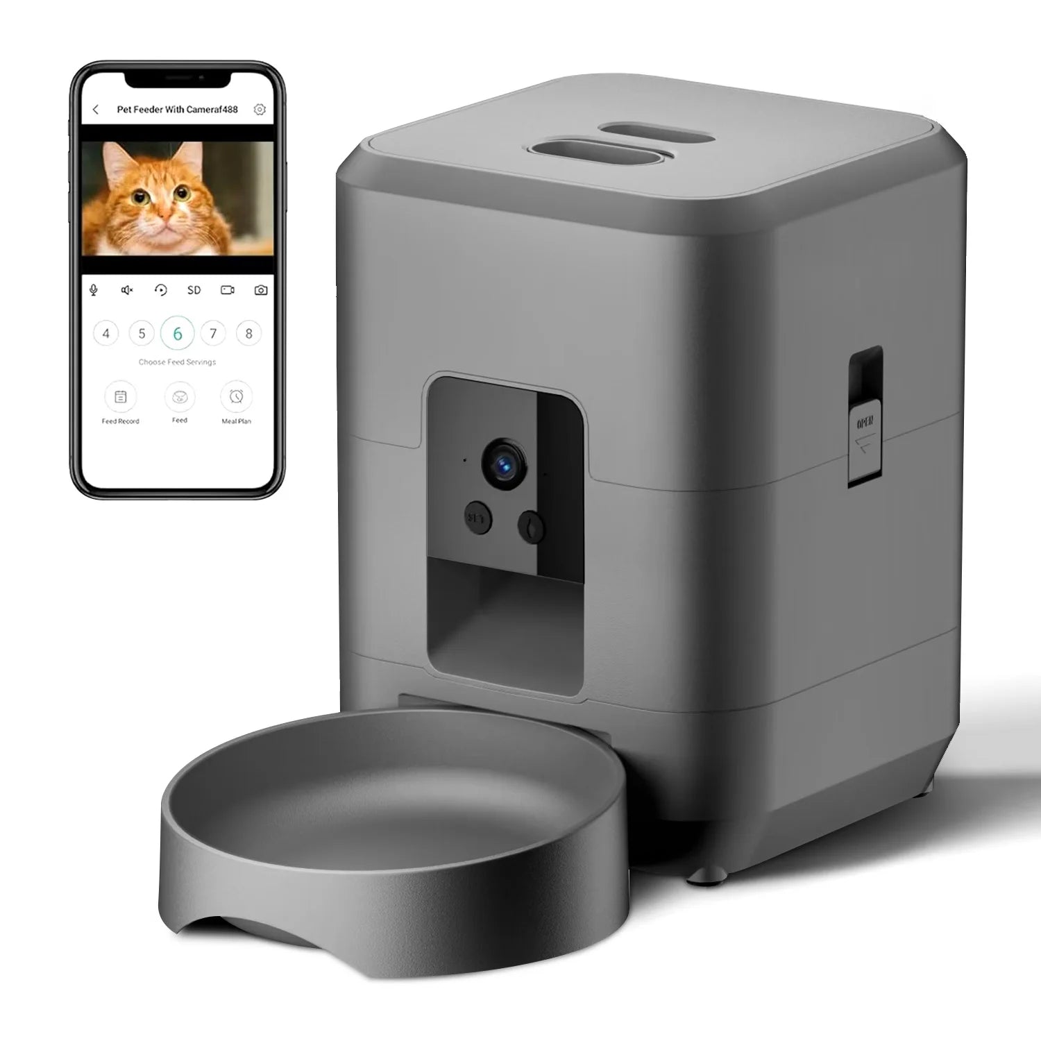 2L Smart Automatic Pet Feeder with WiFi, APP & Camera – Timed Dog & Cat Food Dispenser