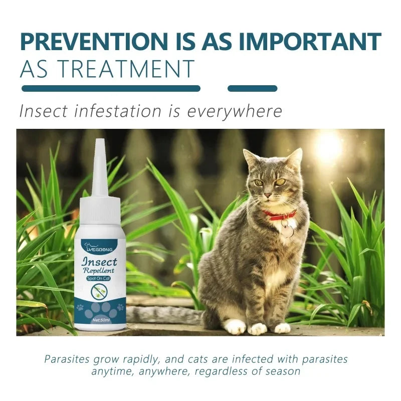 50ml Pet Anti-Flea and Tick Agent – External Deworming Solution for Cats and Dogs