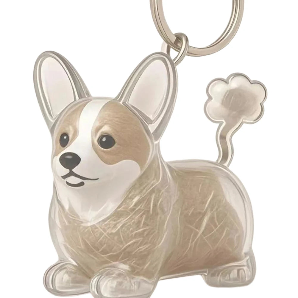 Dog Fur Keepsake Capsule Keychain – Transparent Memorial Charm Pendant for Pet Hair Storage & Remembrance Gifts