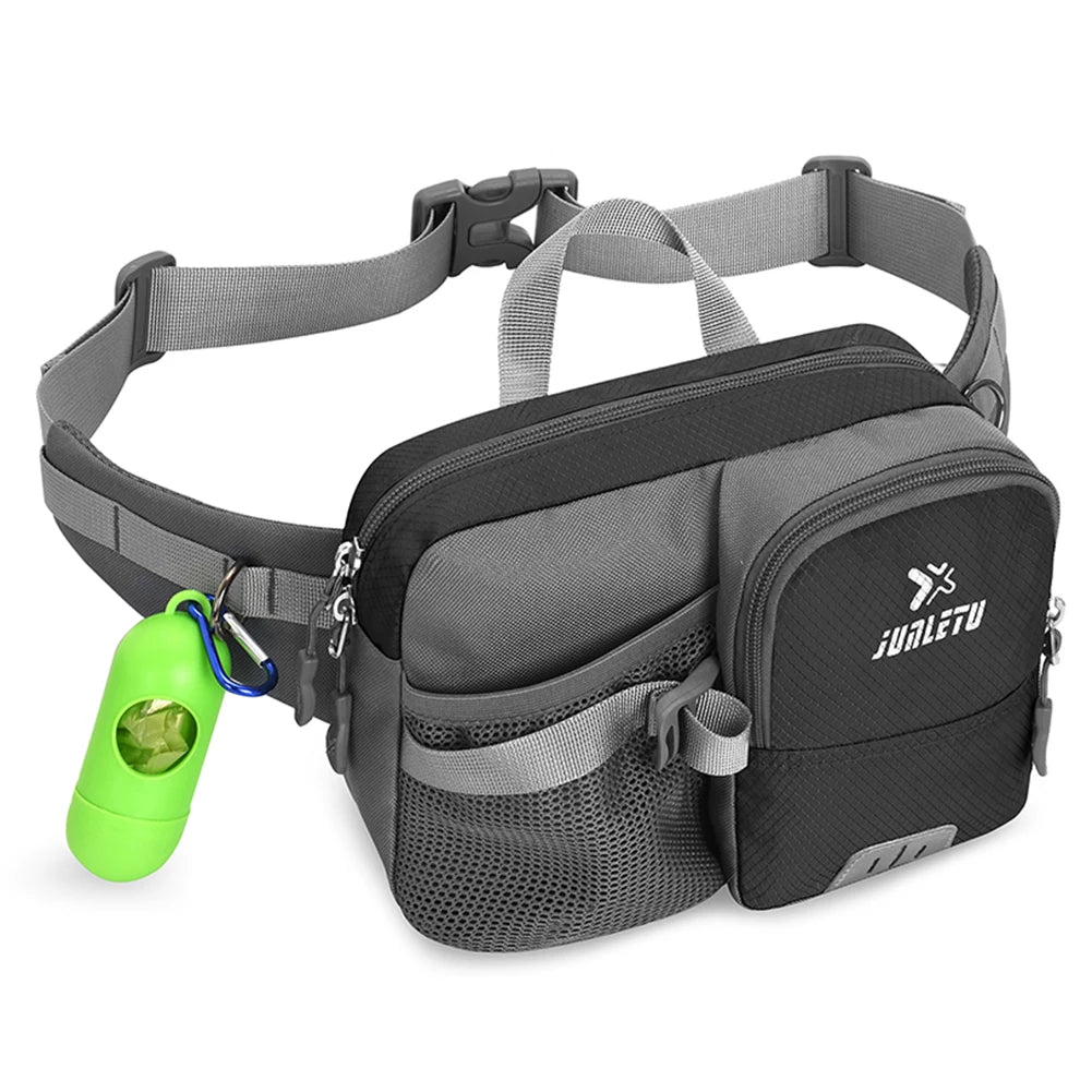 Retractable Hands-Free Dog Leash with Waist Bag – Adjustable Belt & Bottle Holder