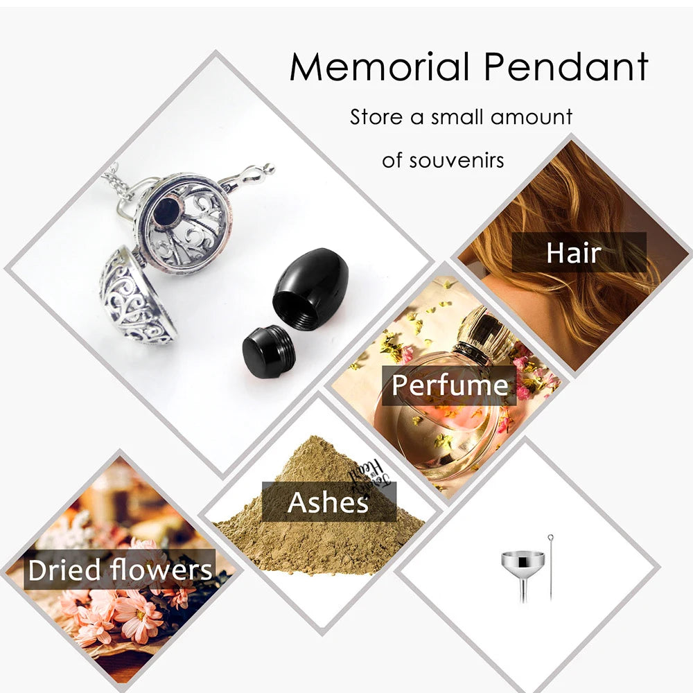,Vintage Hollow Flower Urn Necklace – Stainless Steel Cremation Jewelry Memorial Keepsake Pendant for Ashes