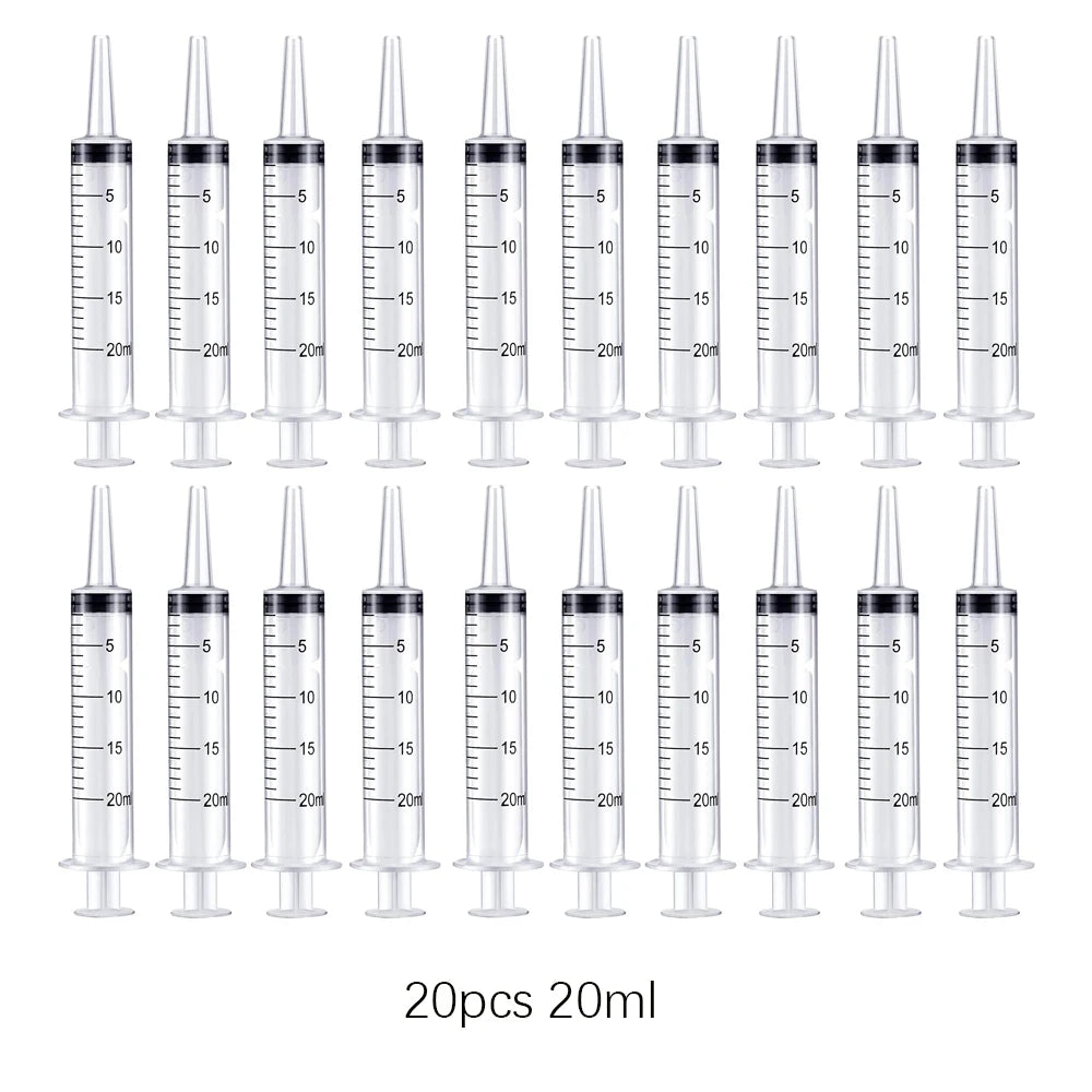 Reusable Plastic Syringe (Without Needle) – 20ml for Pet Feeding, Hydroponics, Nutrients, and Liquid Measurement