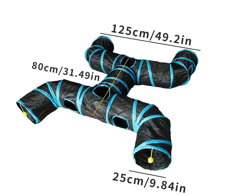 Portable Foldable Cat Tunnel & Tent Set – Large Play Space for Cats, Rabbits, Guinea Pigs & Small Pets