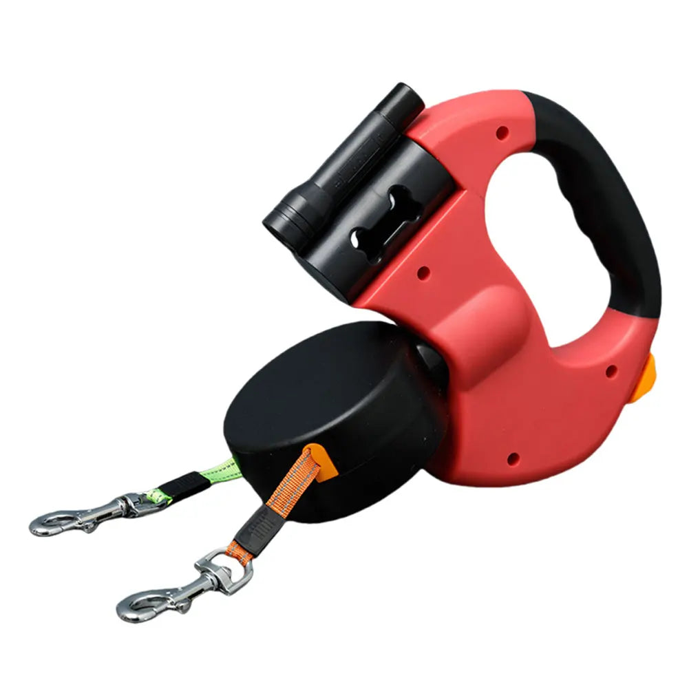Double Headed Dog Leash – 360° Swivel Dual Pet Walking Leash with LED Light