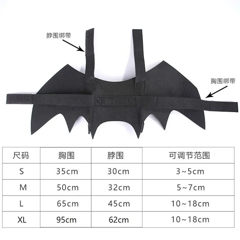 Pet Bat Collar – Halloween Costume Accessory for Dogs & Cats